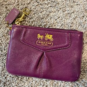 Coach Purple and Gold Small Zippered Wallet